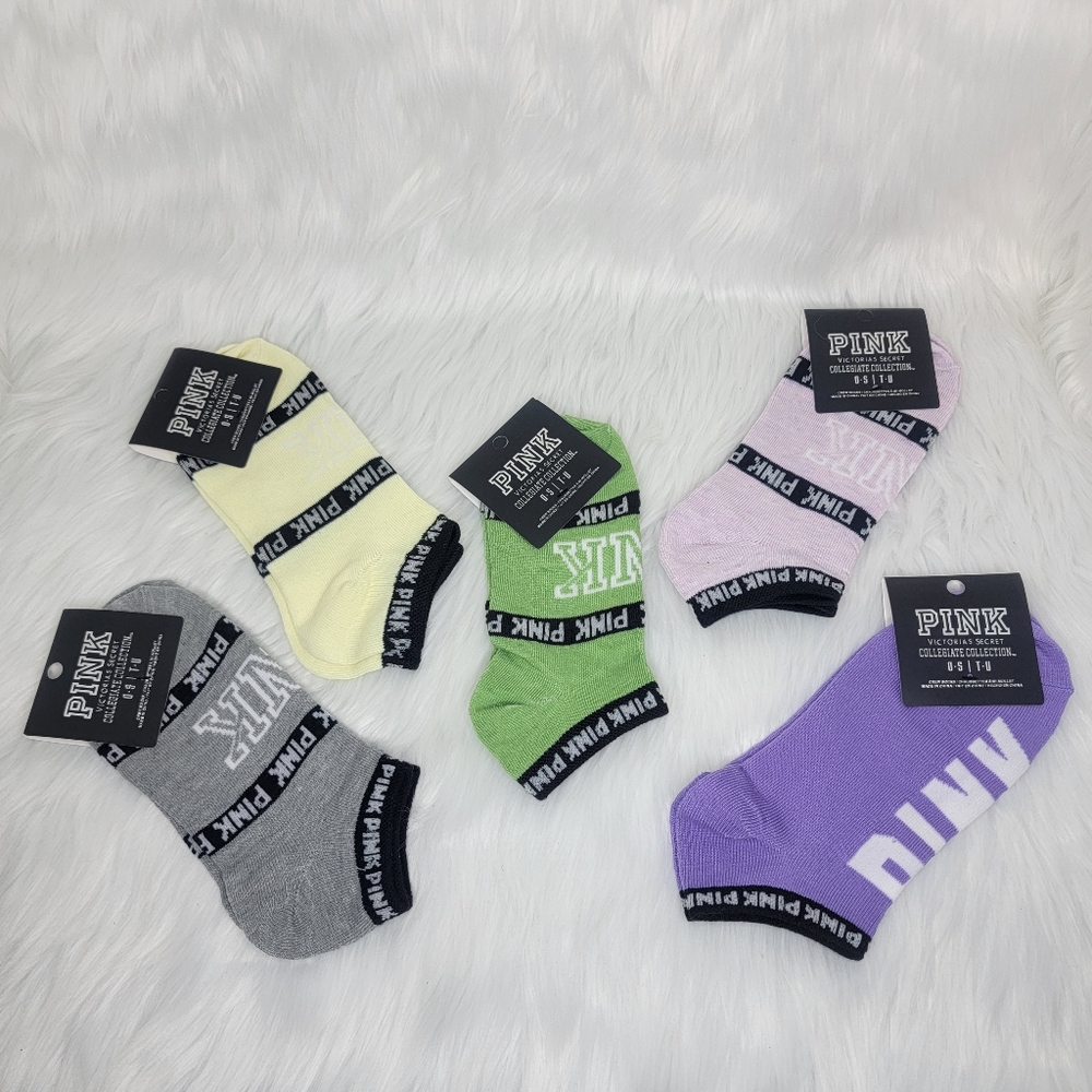 PINK Victoria's Secret collegiate collection socks.